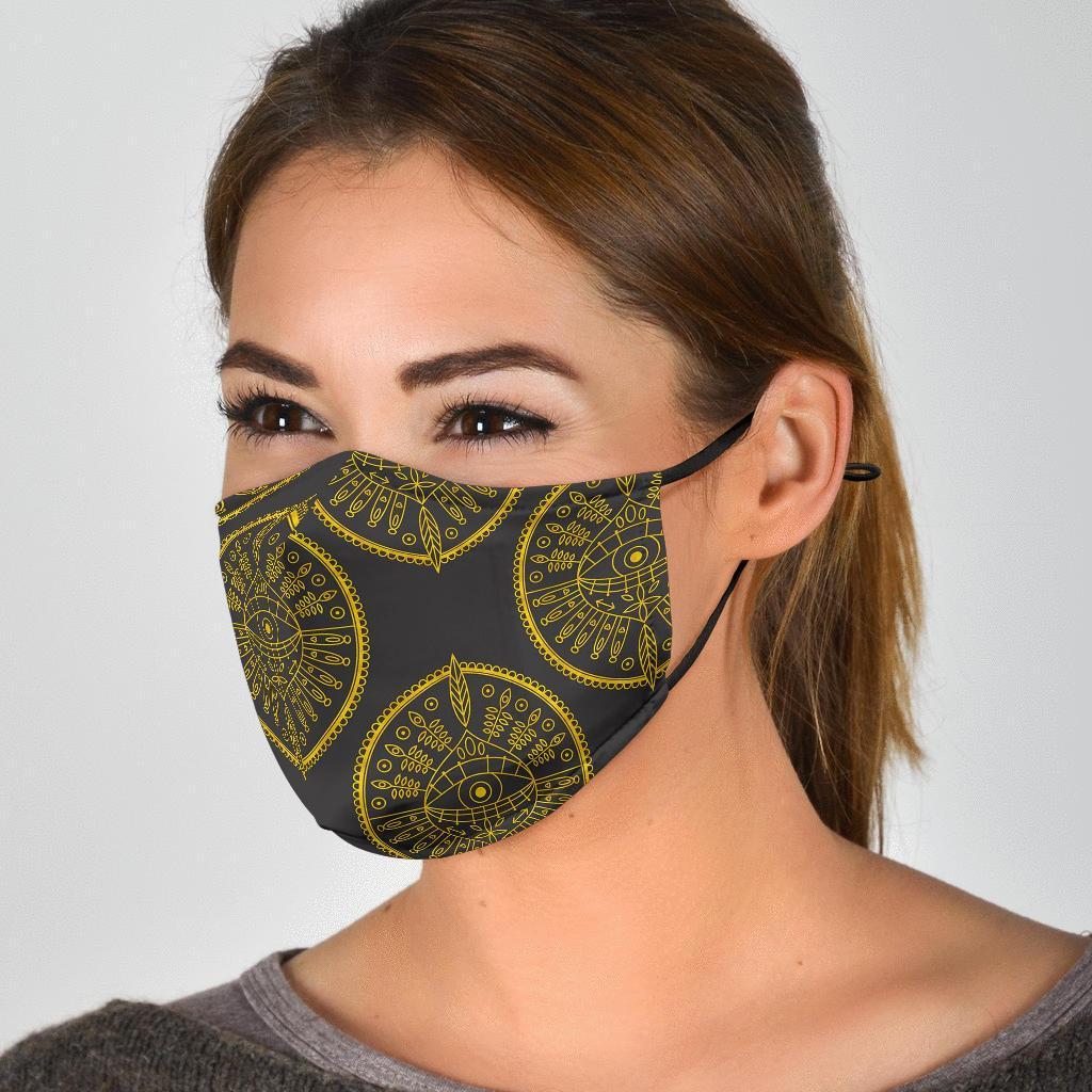 Evil Eye Pattern Print Face Mask-grizzshop