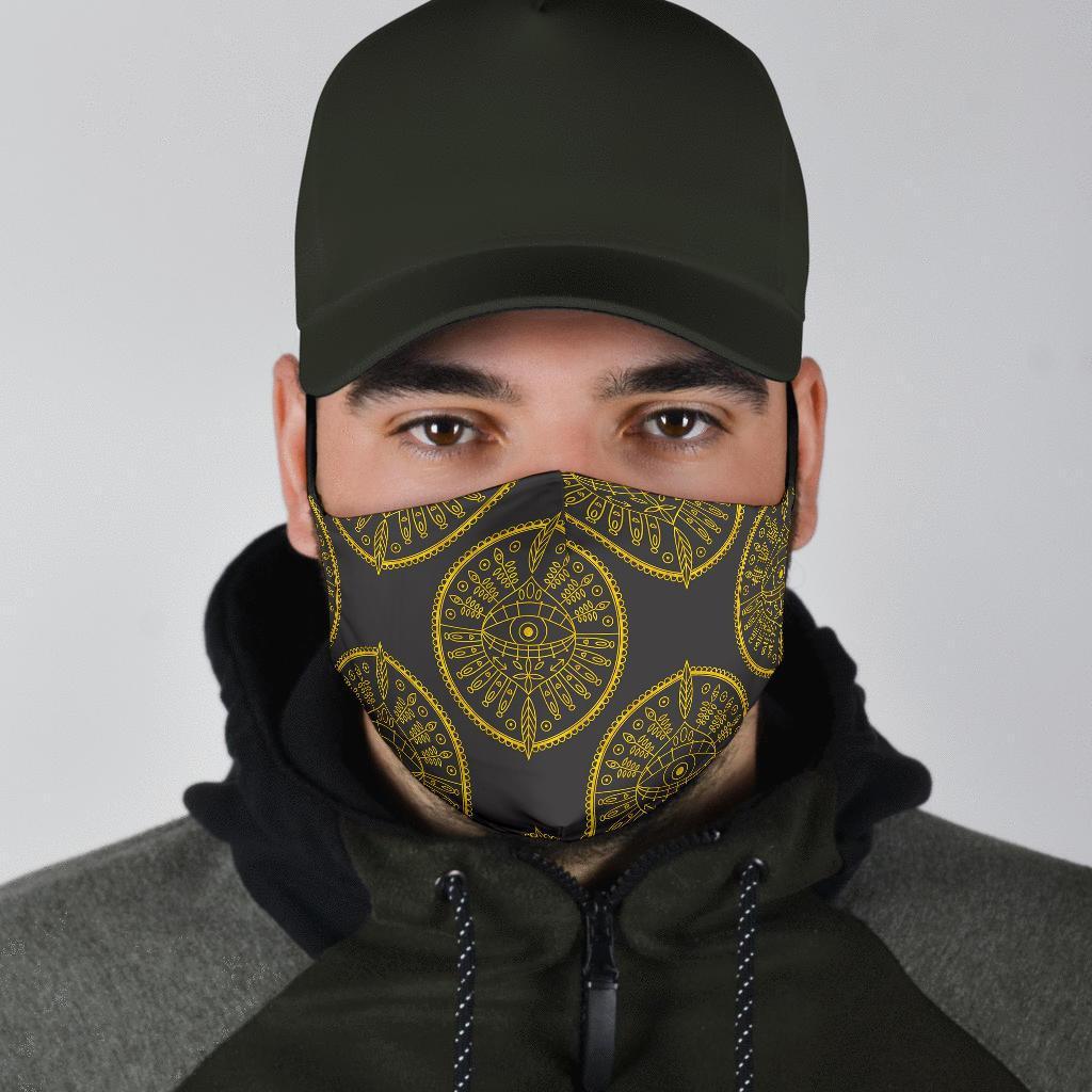 Evil Eye Pattern Print Face Mask-grizzshop