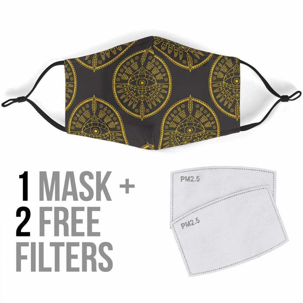 Evil Eye Pattern Print Face Mask-grizzshop