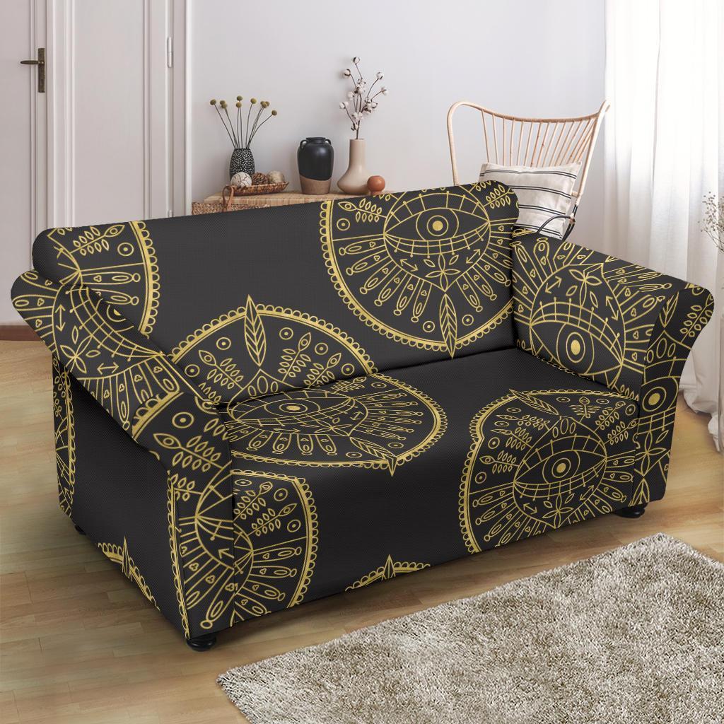 Evil Eye Pattern Print Loveseat Cover-grizzshop