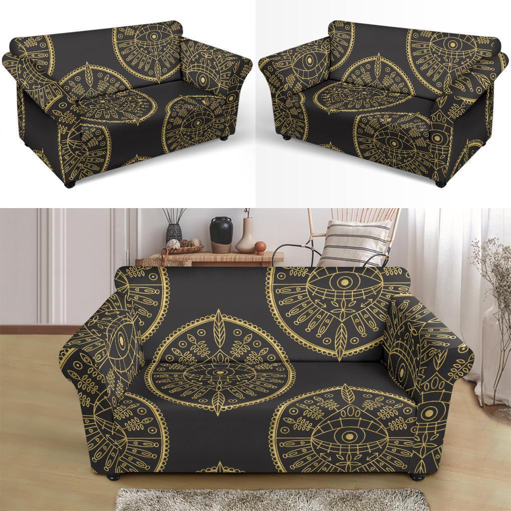 Evil Eye Pattern Print Loveseat Cover-grizzshop