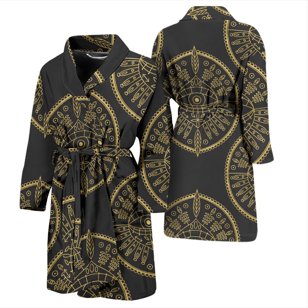 Evil Eye Pattern Print Men Long Robe-grizzshop