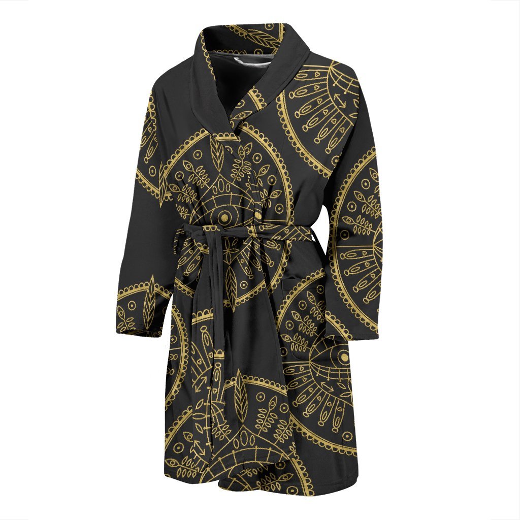 Evil Eye Pattern Print Men Long Robe-grizzshop