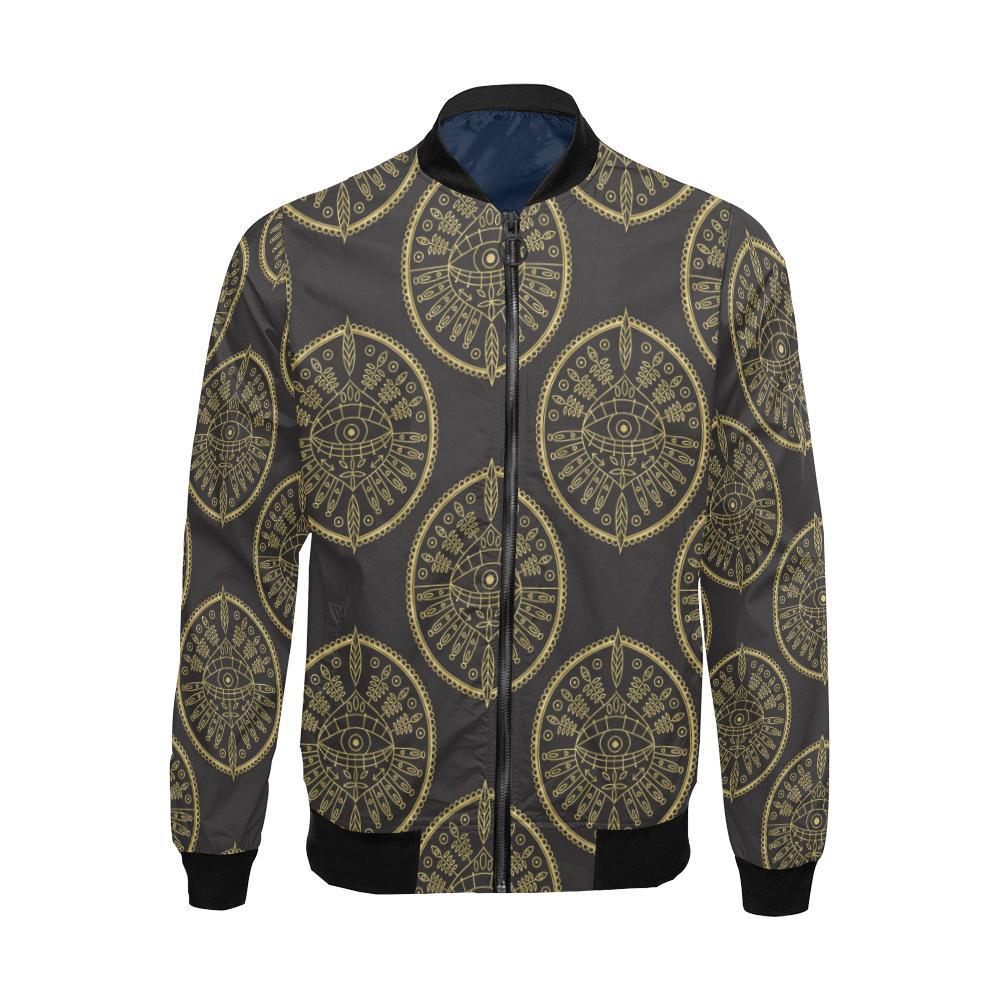 Evil Eye Pattern Print Men's Bomber Jacket-grizzshop