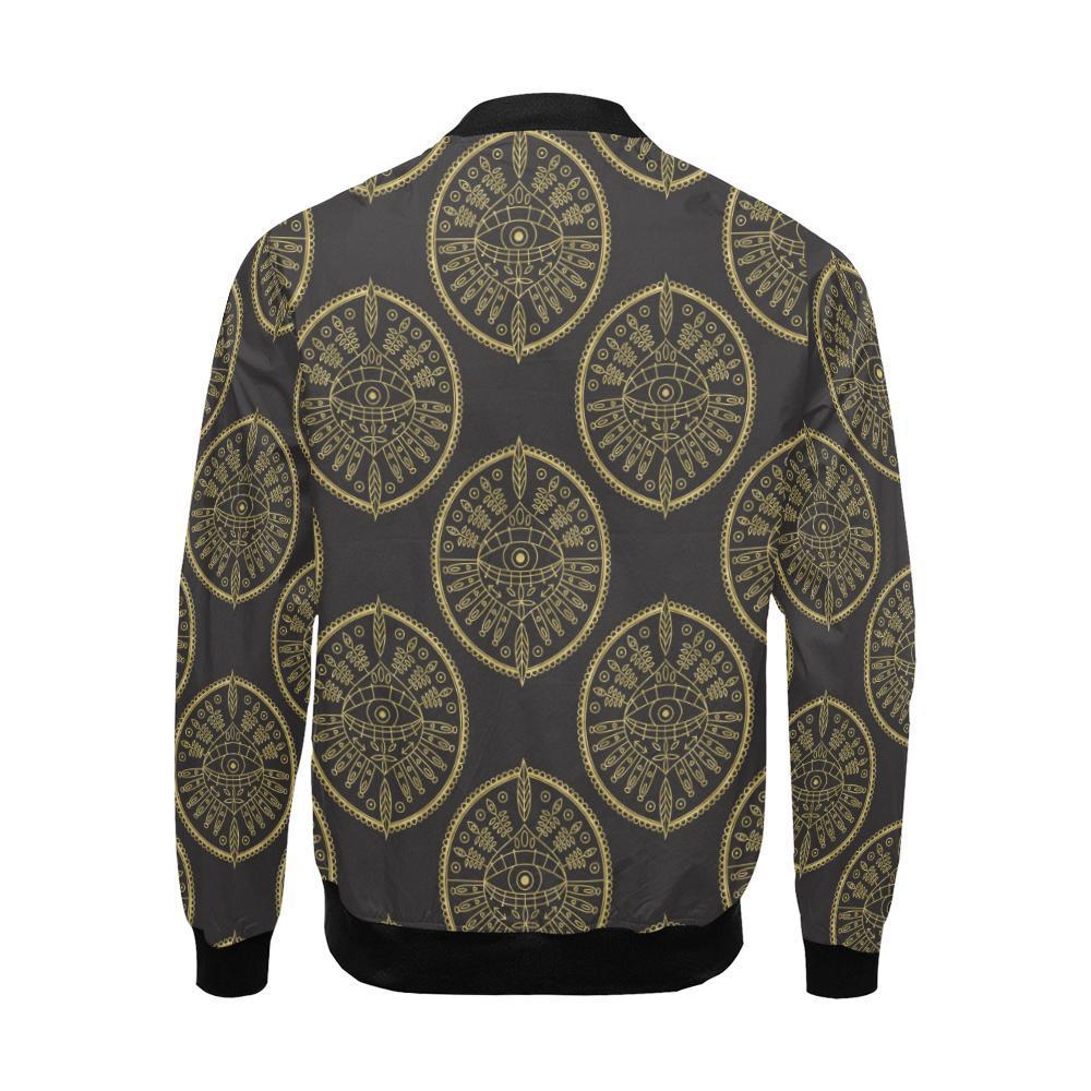 Evil Eye Pattern Print Men's Bomber Jacket-grizzshop