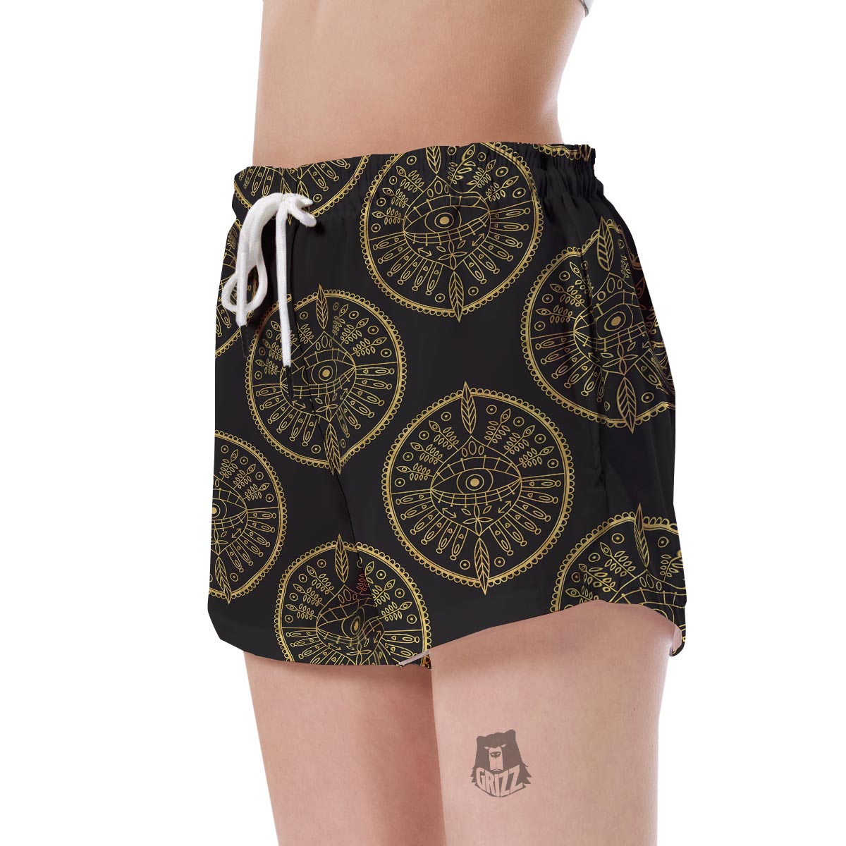 Evil Eye Pattern Print Women's Shorts-grizzshop