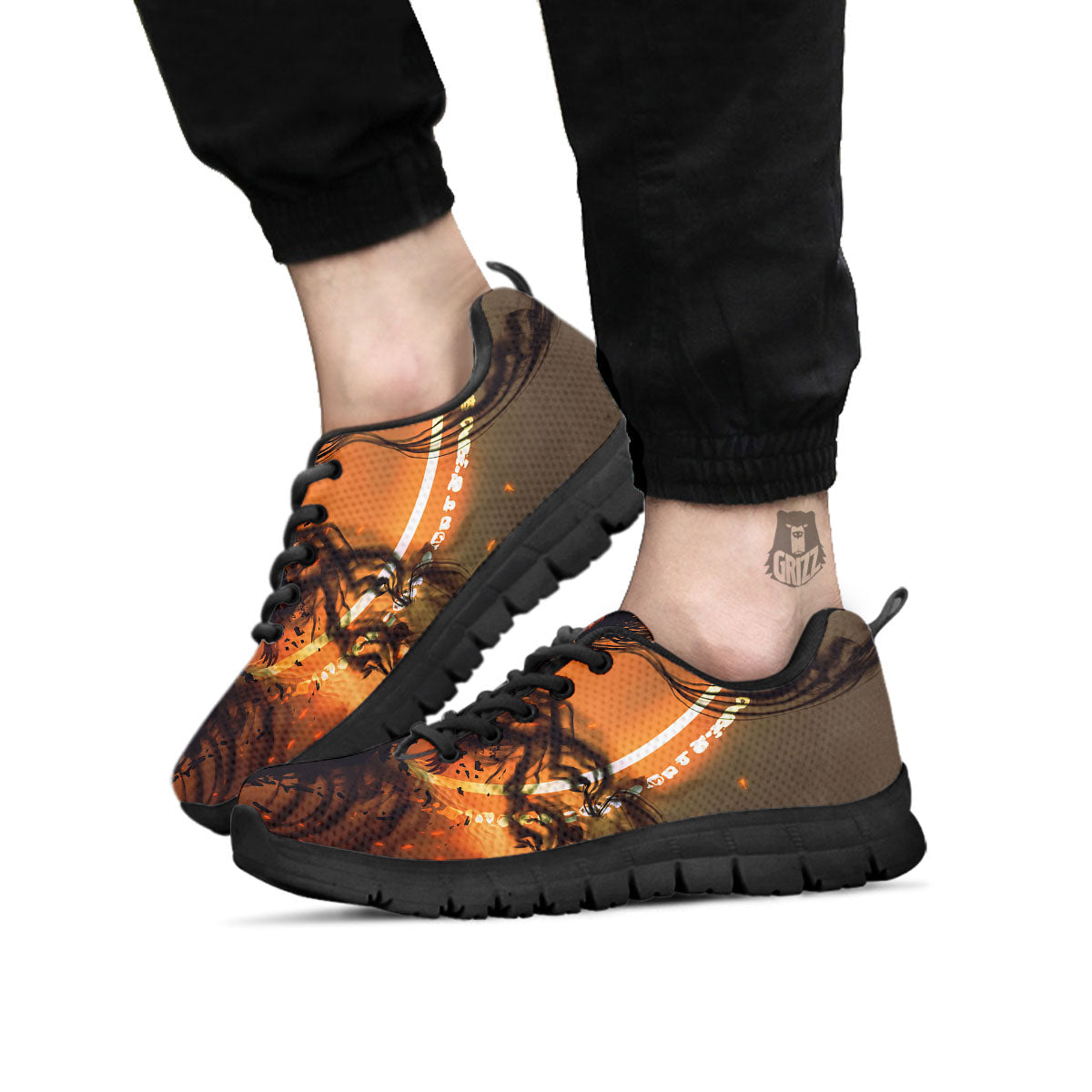 Evil Witch Print Black Sneaker-grizzshop