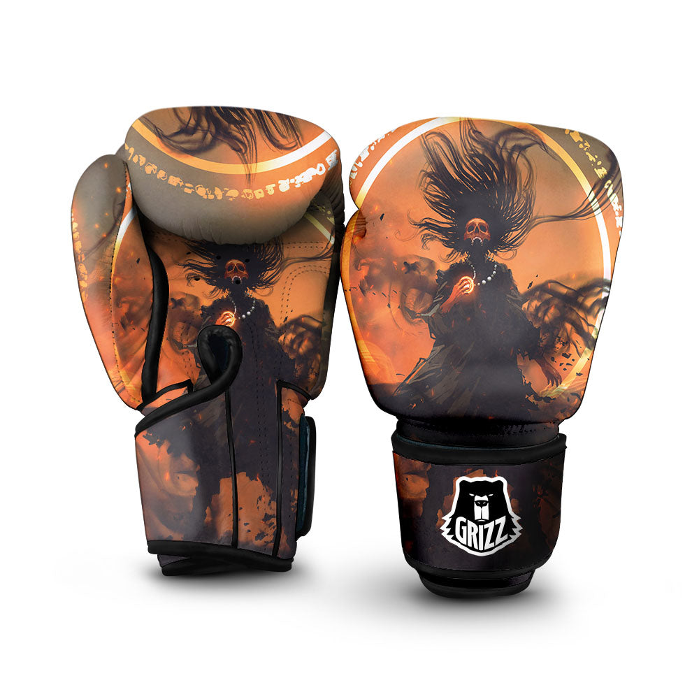Evil Witch Print Boxing Gloves-grizzshop