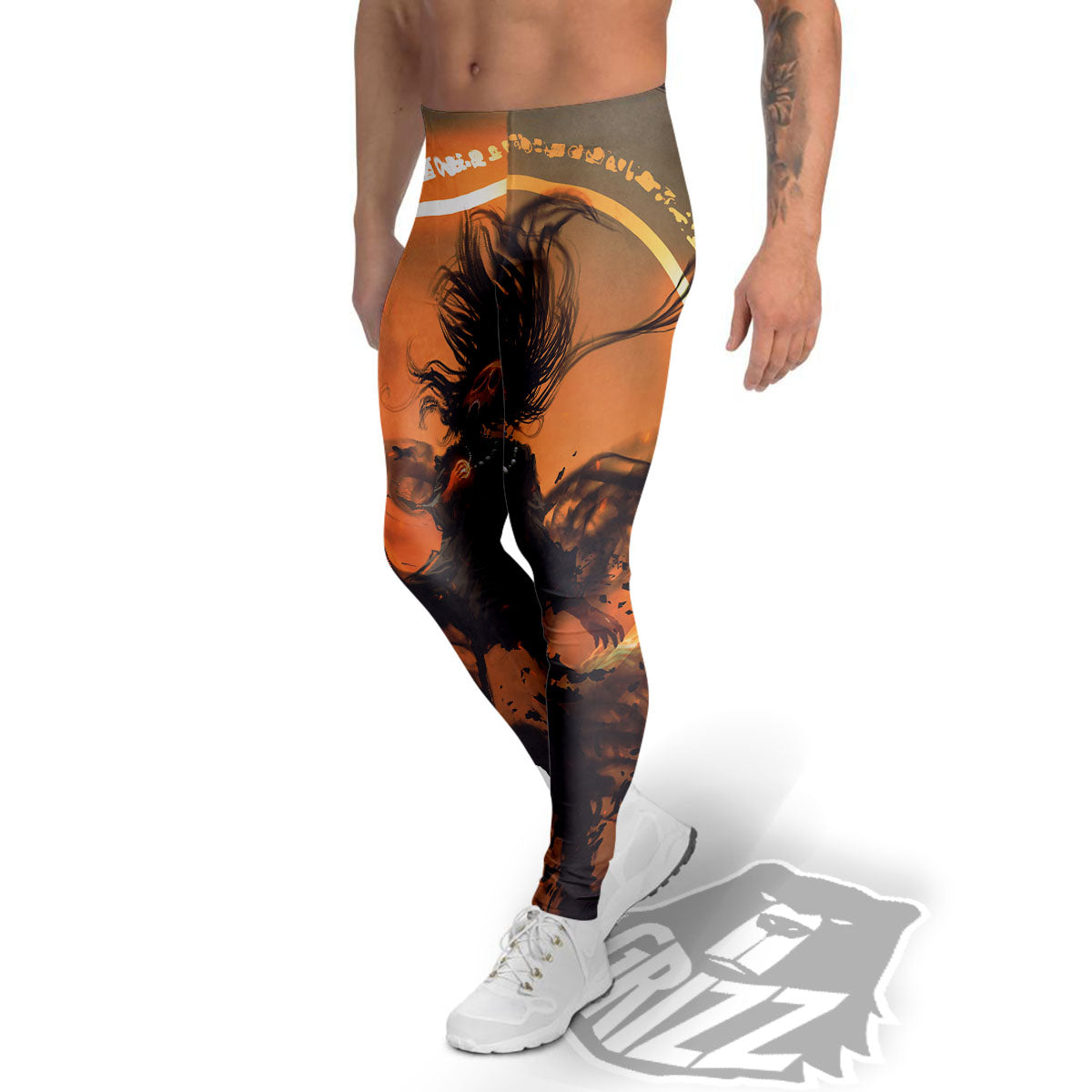 Evil Witch Print Men's Leggings-grizzshop