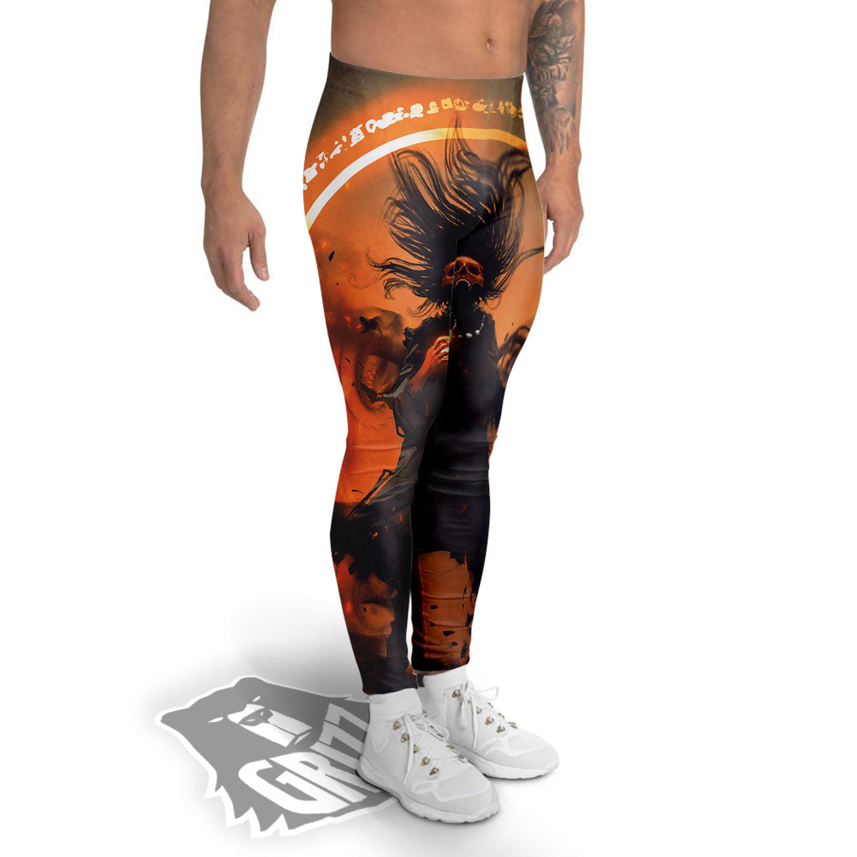 Evil Witch Print Men's Leggings-grizzshop