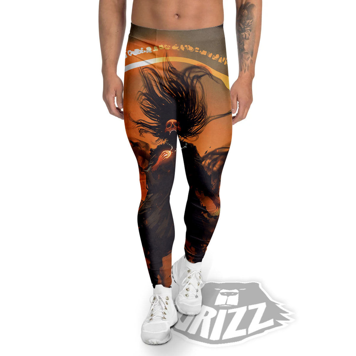 Evil Witch Print Men's Leggings-grizzshop