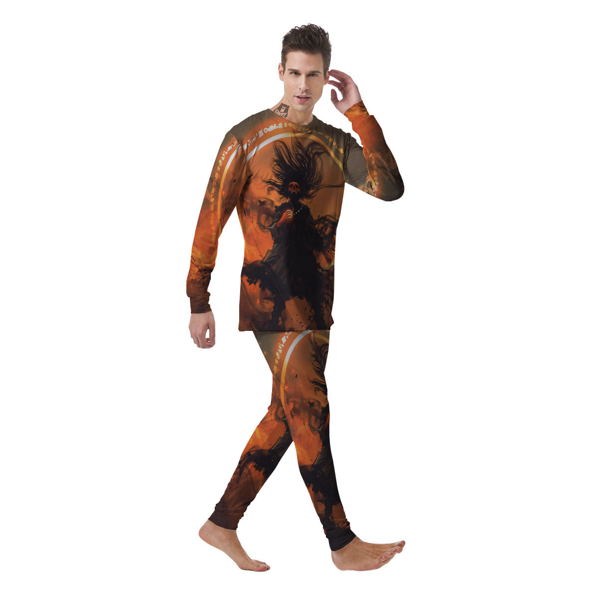 Evil Witch Print Men's Pajamas-grizzshop