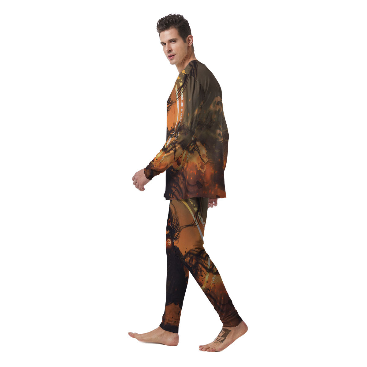 Evil Witch Print Men's Pajamas-grizzshop