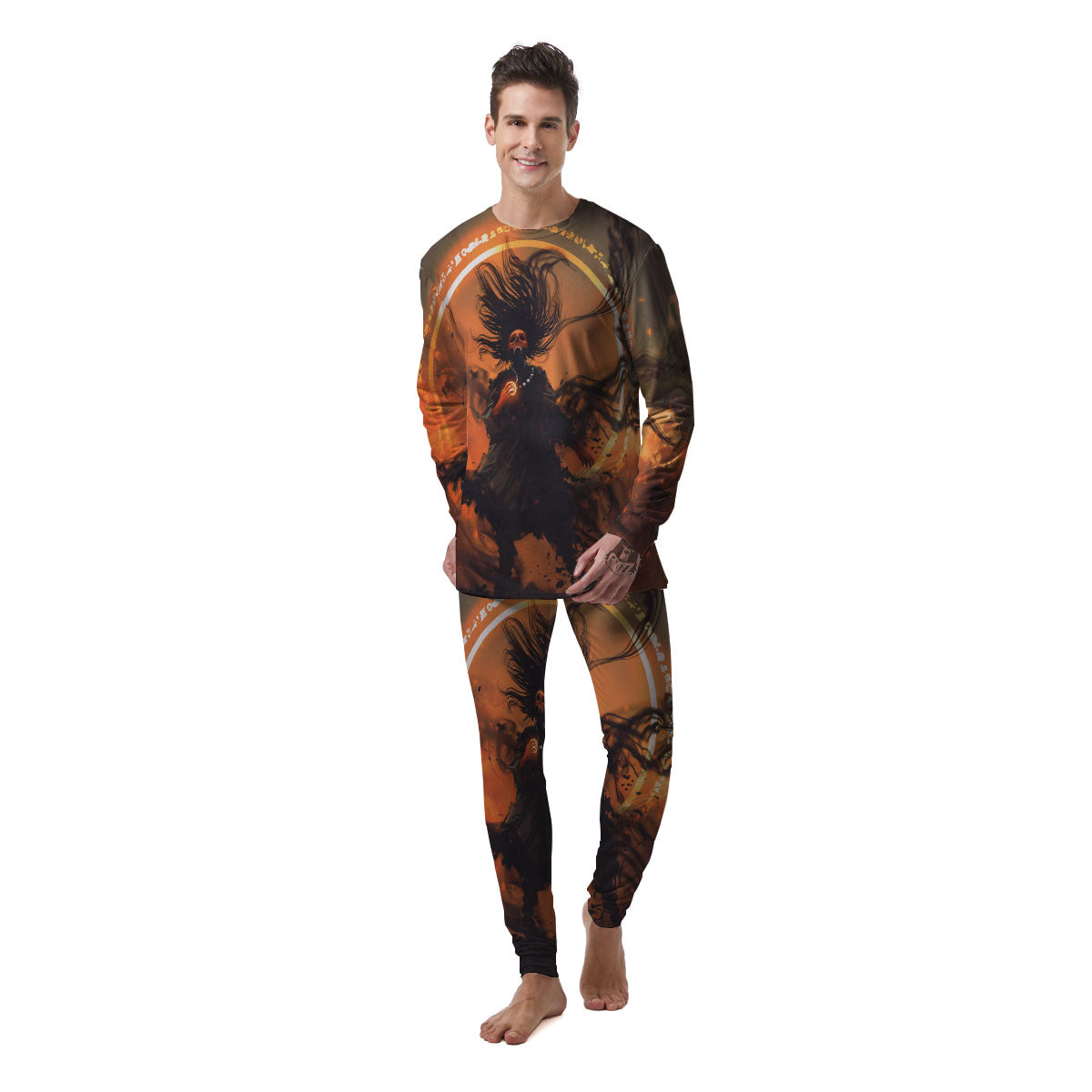 Evil Witch Print Men's Pajamas-grizzshop