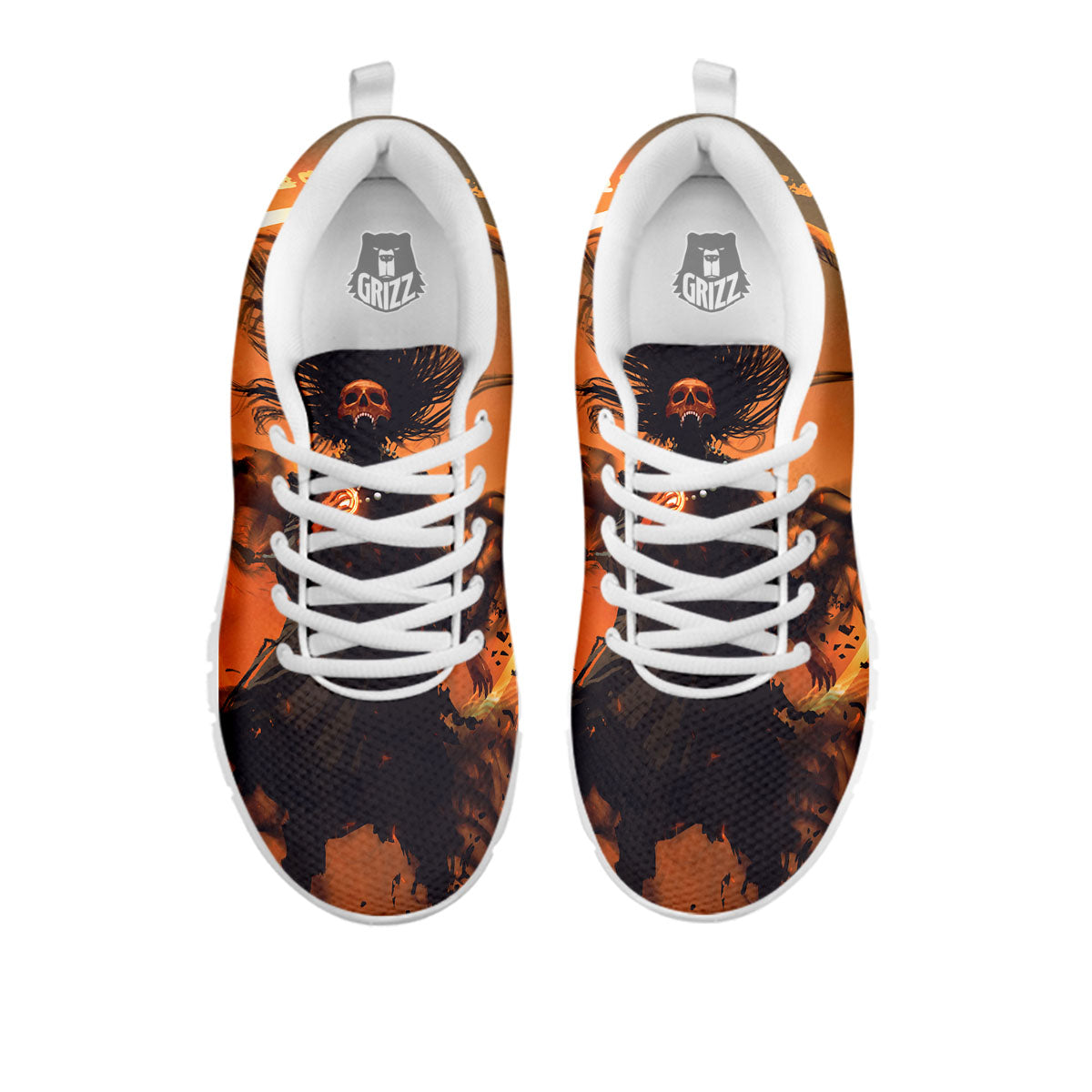 Evil Witch Print White Sneaker-grizzshop