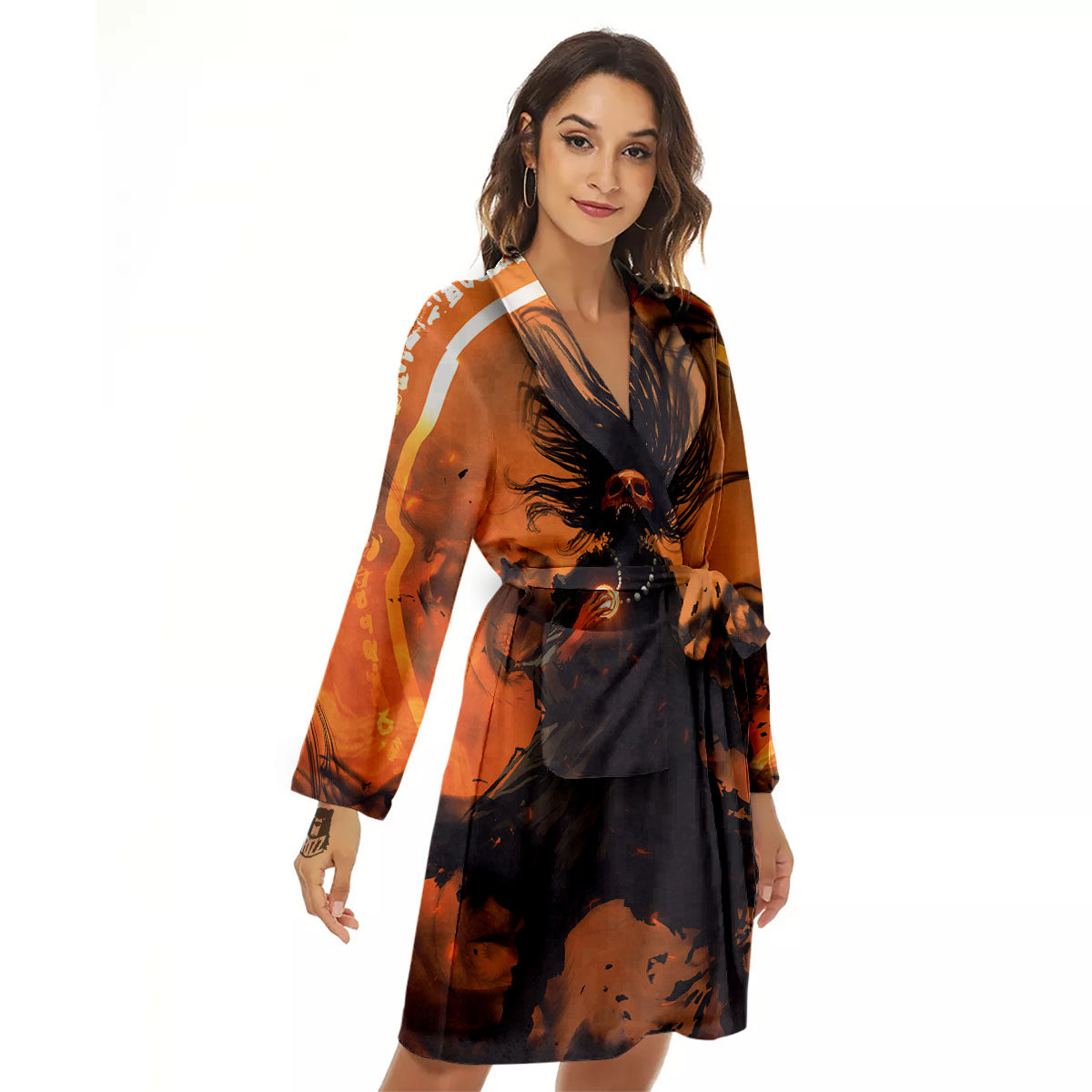 Evil Witch Print Women's Robe-grizzshop