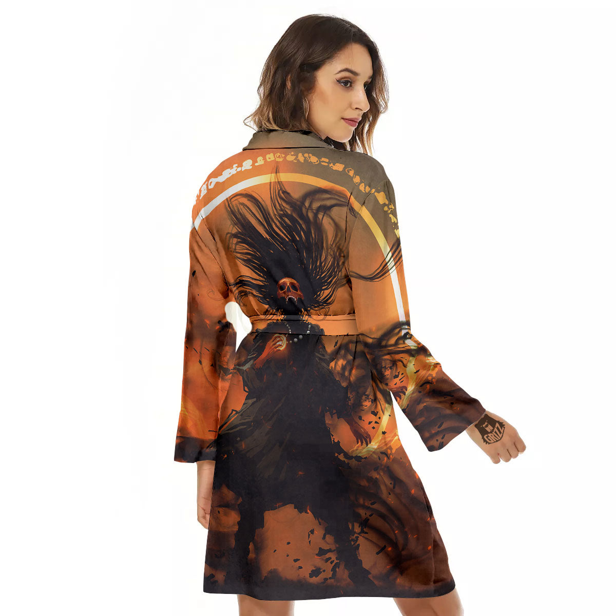 Evil Witch Print Women's Robe-grizzshop