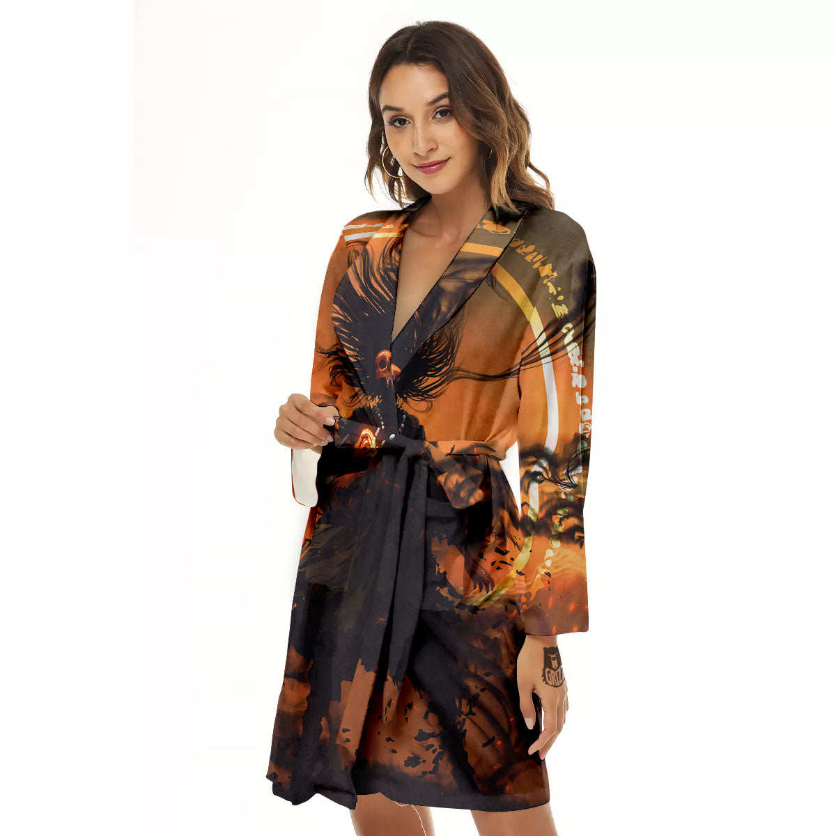 Evil Witch Print Women's Robe-grizzshop