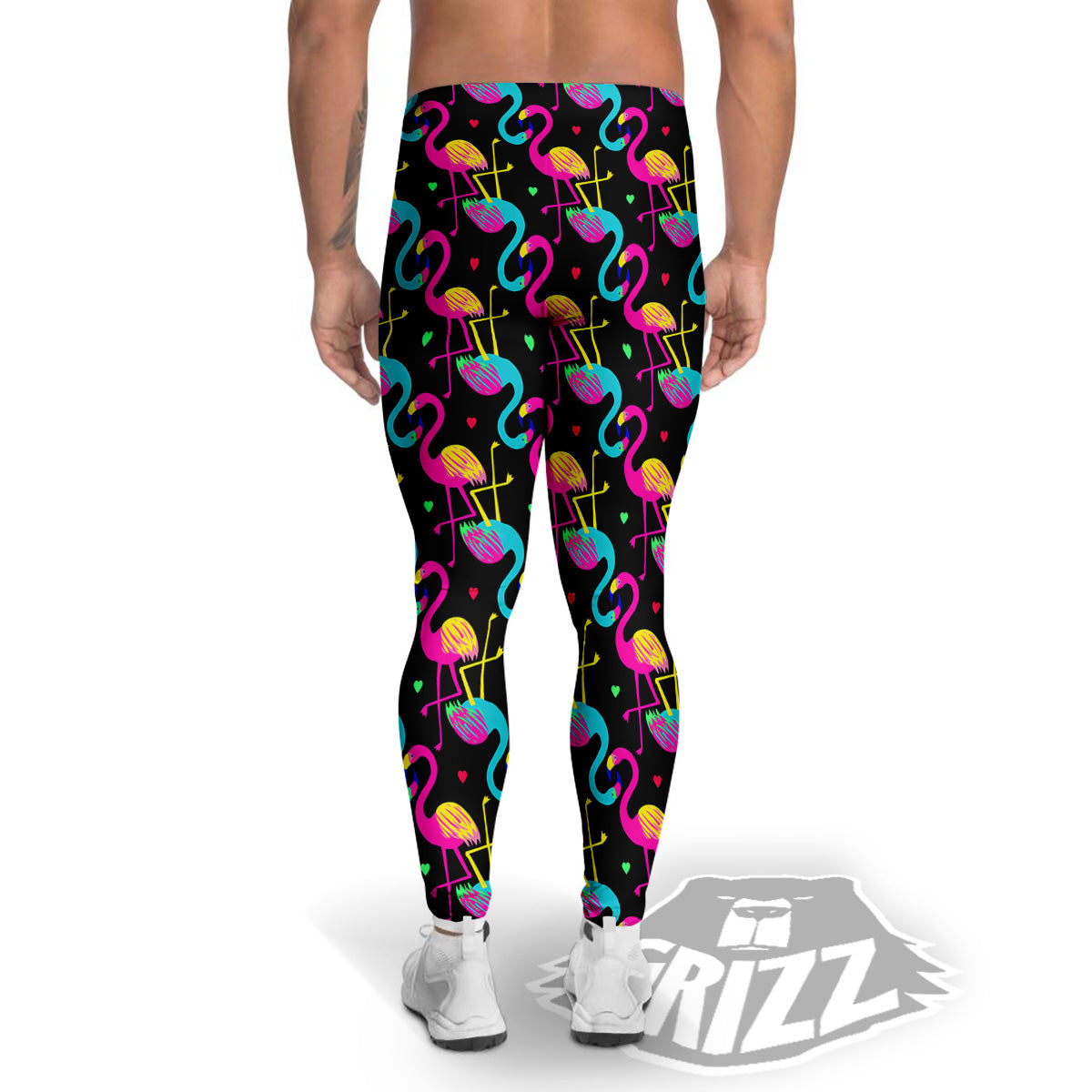 Exotic Hawaiian Flamingo Print Pattern Men's Leggings-grizzshop