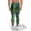 Exotic Hibiscus And Palm Print Pattern Men's Leggings-grizzshop