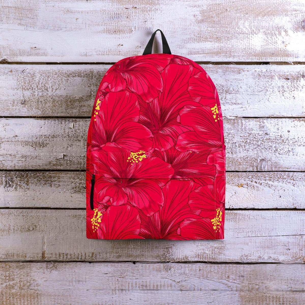 Exotic Hibiscus Flower Hawaiian Print Backpack-grizzshop