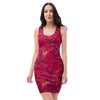 Exotic Hibiscus Flower Hawaiian Print Bodycon Dress-grizzshop