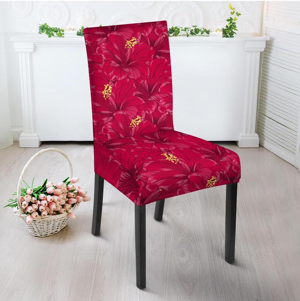 Exotic Hibiscus Flower Hawaiian Print Chair Cover-grizzshop