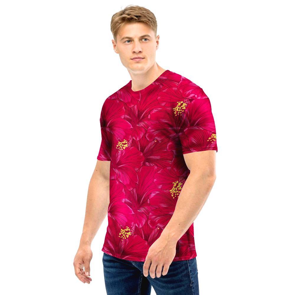 Exotic Hibiscus Flower Hawaiian Print Men T Shirt-grizzshop