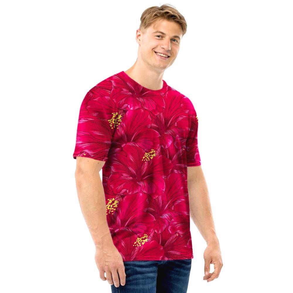 Exotic Hibiscus Flower Hawaiian Print Men T Shirt-grizzshop