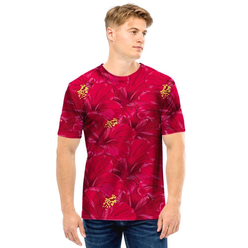 Exotic Hibiscus Flower Hawaiian Print Men T Shirt-grizzshop