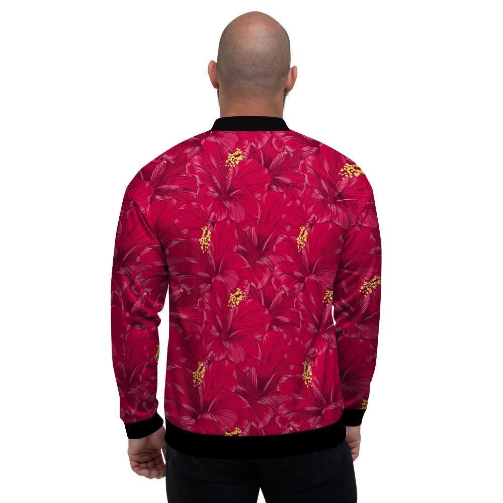 Exotic Hibiscus Flower Hawaiian Print Men's Bomber Jacket-grizzshop