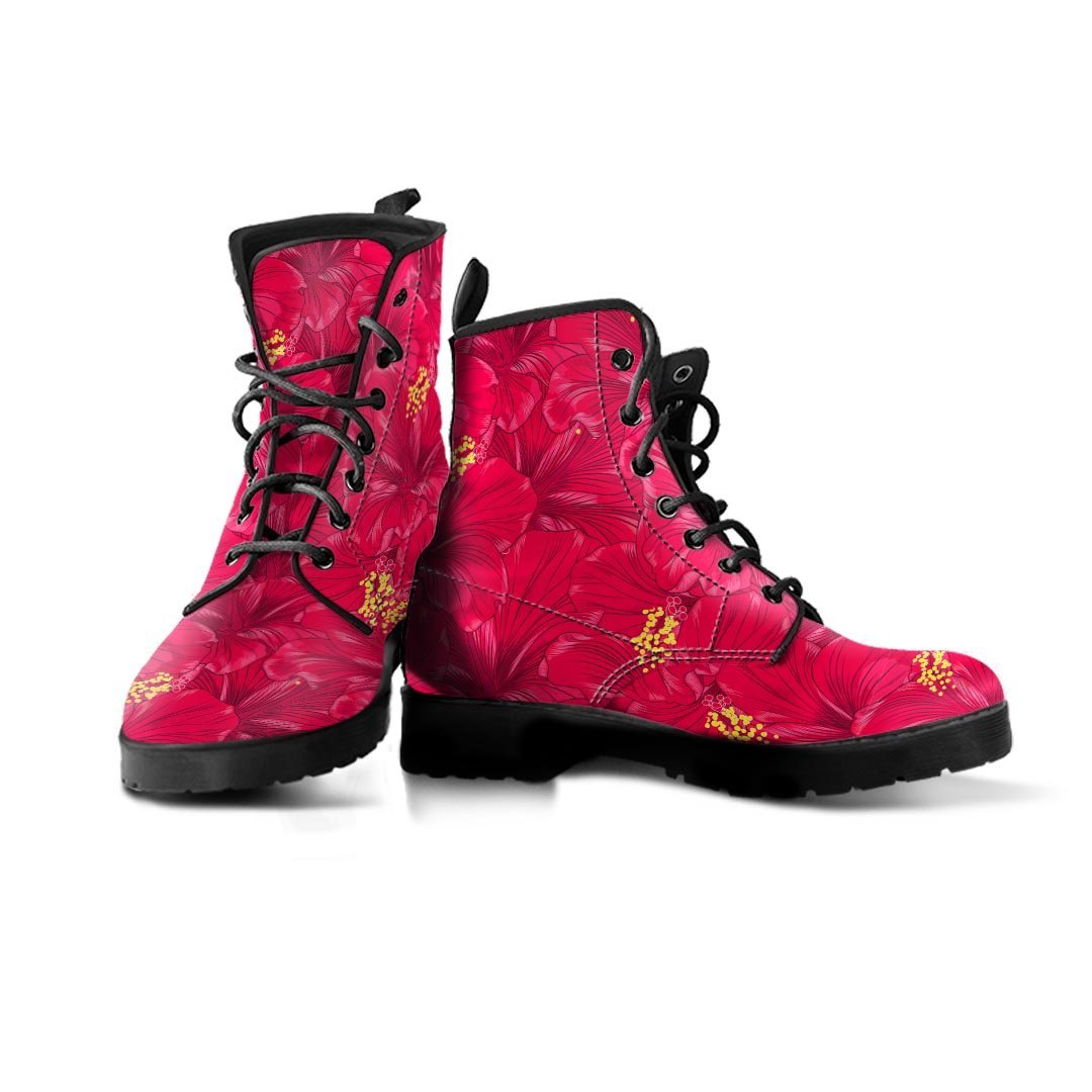 Exotic Hibiscus Flower Hawaiian Print Men's Boots-grizzshop