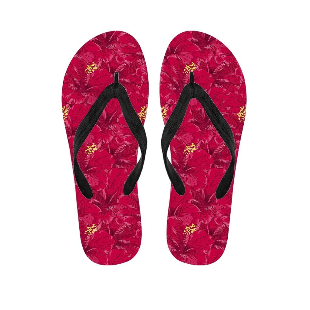 Exotic Hibiscus Flower Hawaiian Print Men's Flip Flops-grizzshop