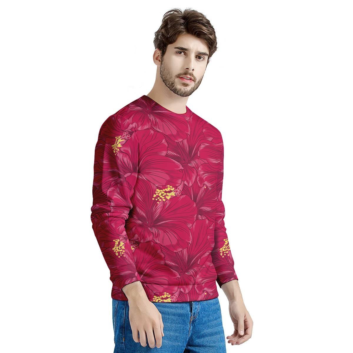 Exotic Hibiscus Flower Hawaiian Print Men's Sweatshirt-grizzshop