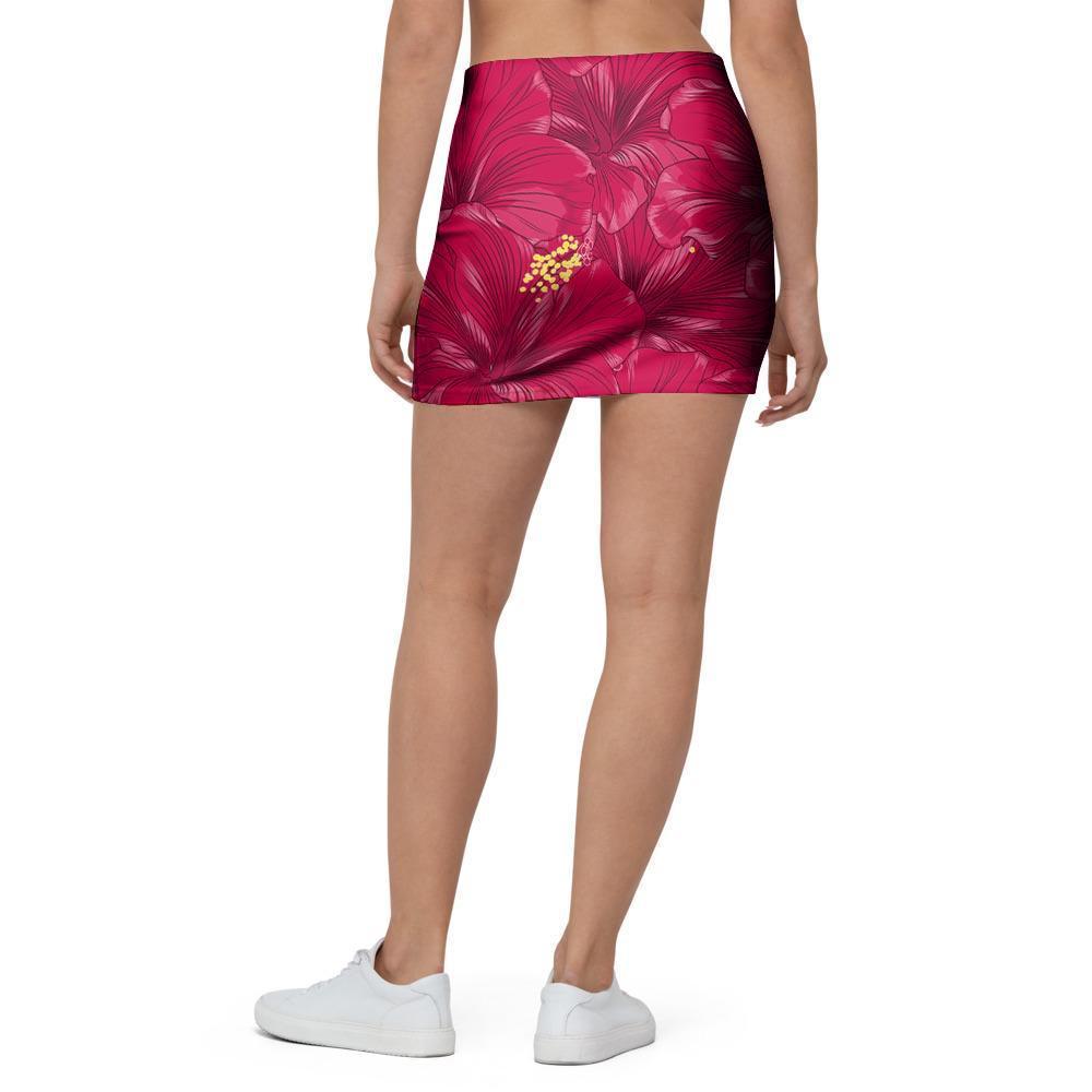 Exotic Hibiscus Flower Hawaiian Print Mini Skirt-grizzshop