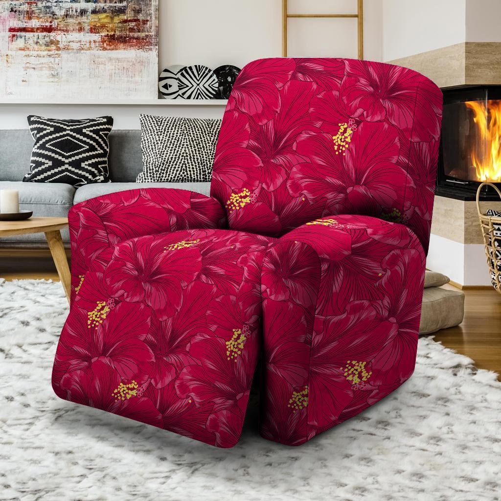 Exotic Hibiscus Flower Hawaiian Print Recliner Cover-grizzshop