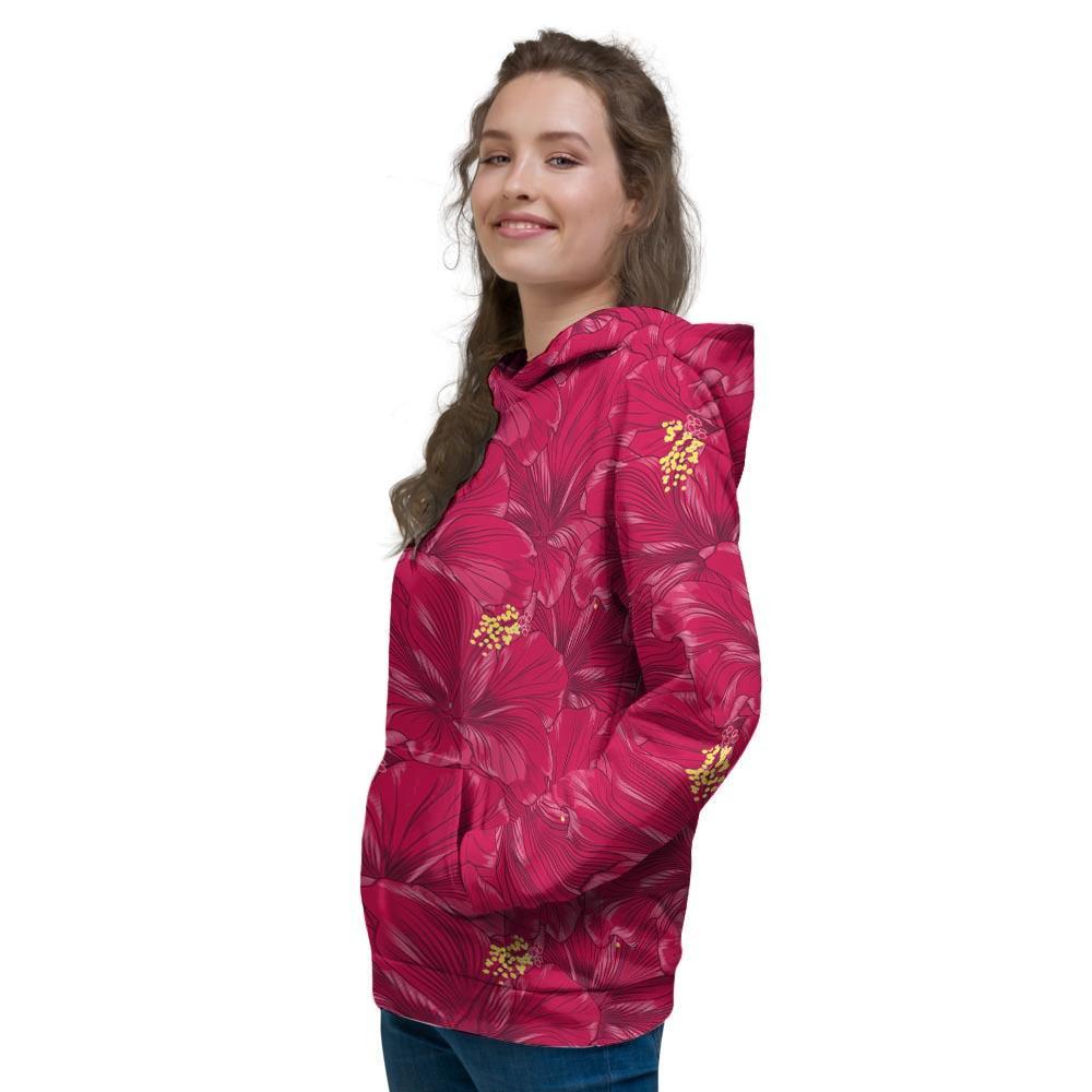 Exotic Hibiscus Flower Hawaiian Print Women's Hoodie-grizzshop