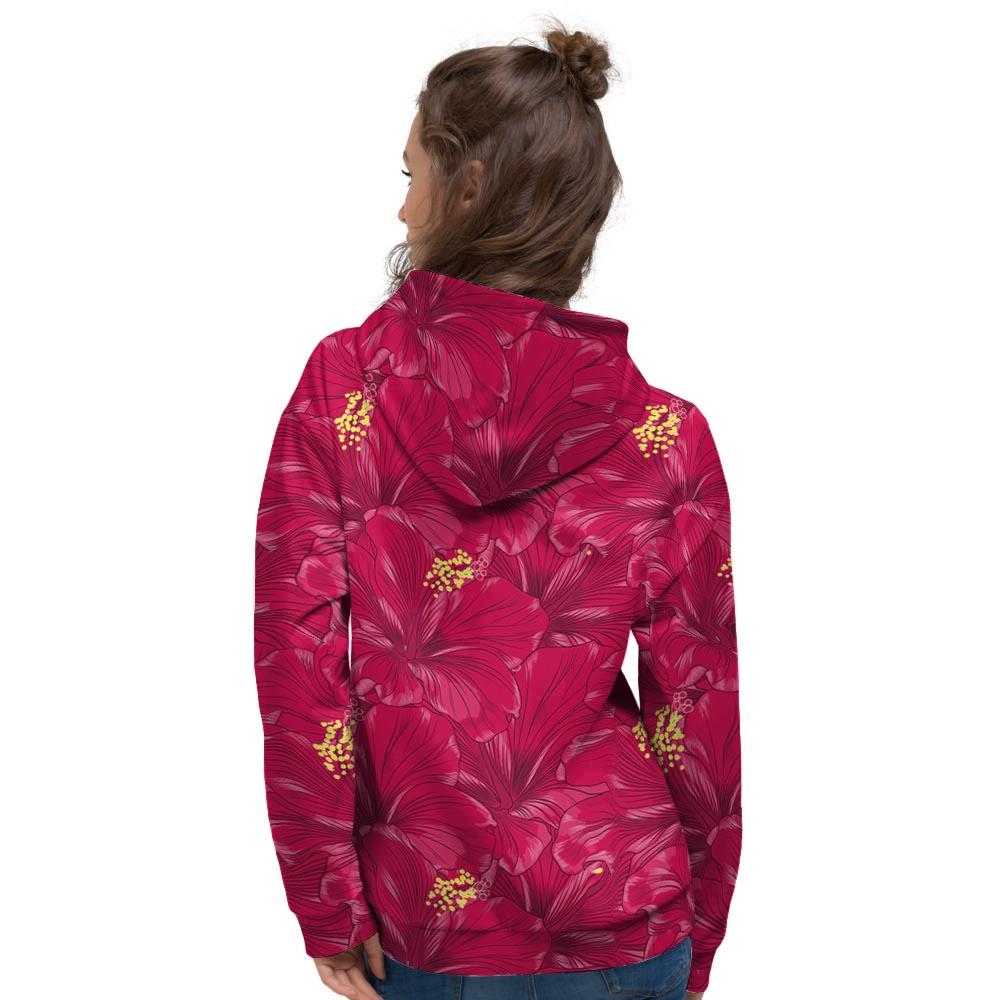 Exotic Hibiscus Flower Hawaiian Print Women's Hoodie-grizzshop