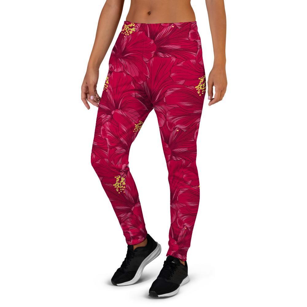 Exotic Hibiscus Flower Hawaiian Print Women's Joggers-grizzshop