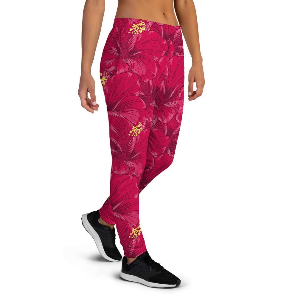 Exotic Hibiscus Flower Hawaiian Print Women's Joggers-grizzshop