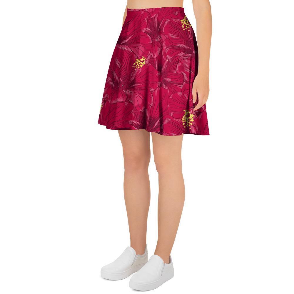 Exotic Hibiscus Flower Hawaiian Print Women's Skirt-grizzshop
