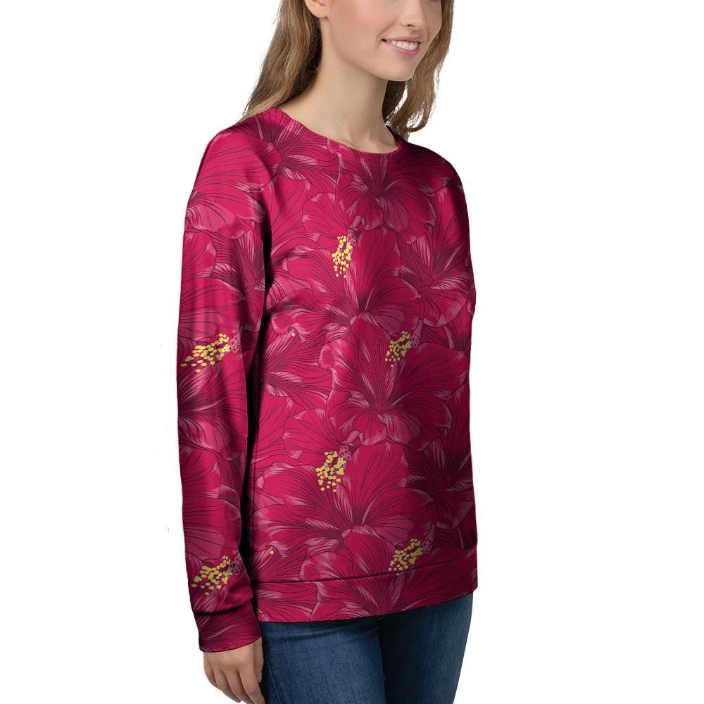 Exotic Hibiscus Flower Hawaiian Print Women's Sweatshirt-grizzshop