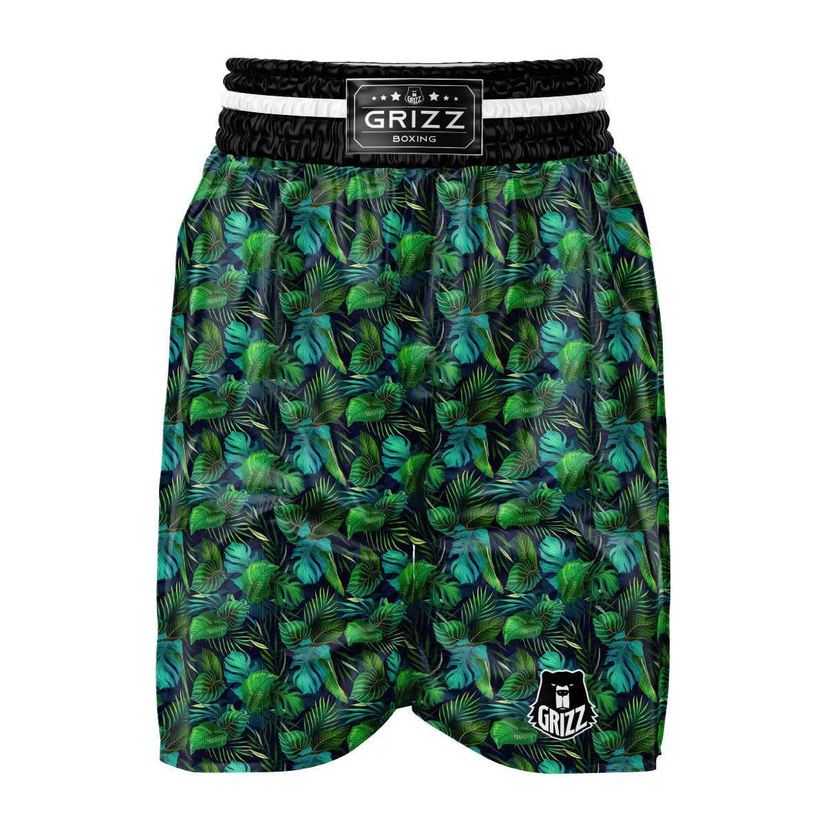 Exotic Leaf Tropical Print Pattern Boxing Shorts-grizzshop