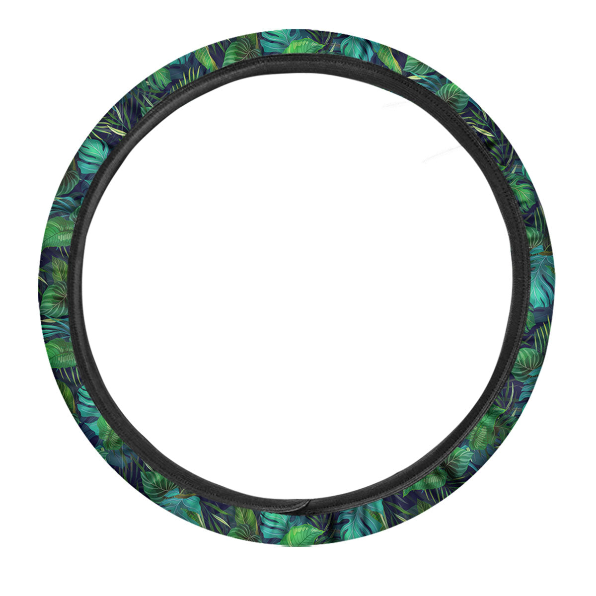 Exotic Leaf Tropical Print Pattern Car Steering Wheel Cover-grizzshop