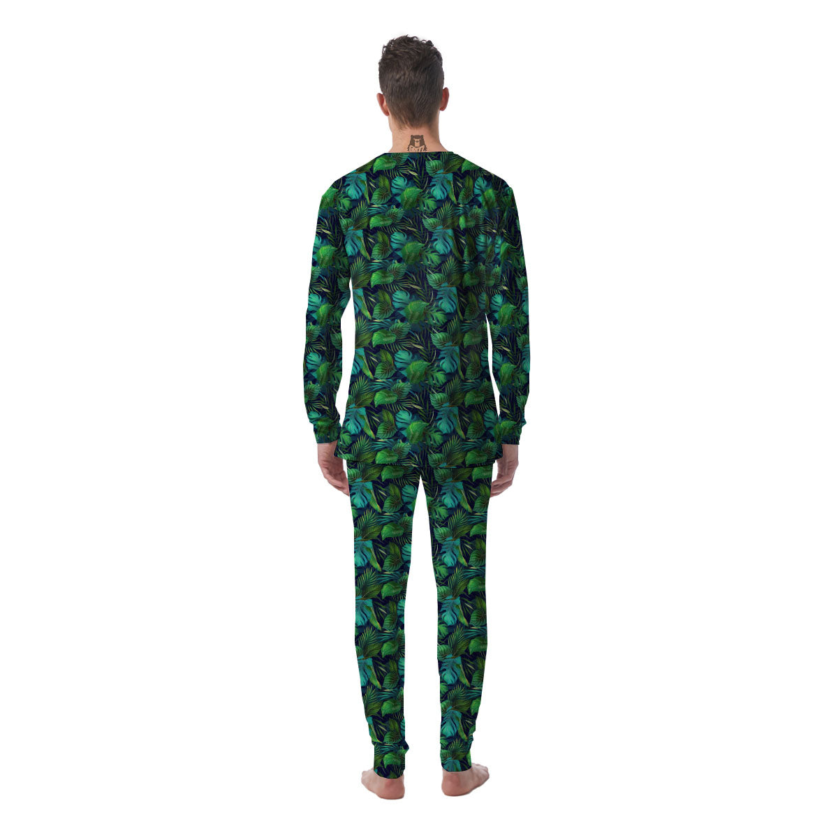 Exotic Leaf Tropical Print Pattern Men's Pajamas-grizzshop