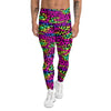 Exotic Neon Leopard Print Pattern Men's Leggings-grizzshop