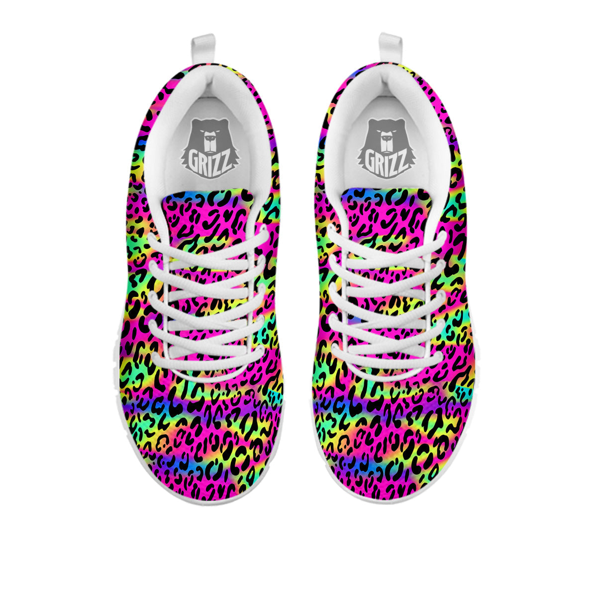 Exotic Neon Leopard Print Pattern White Sneaker-grizzshop