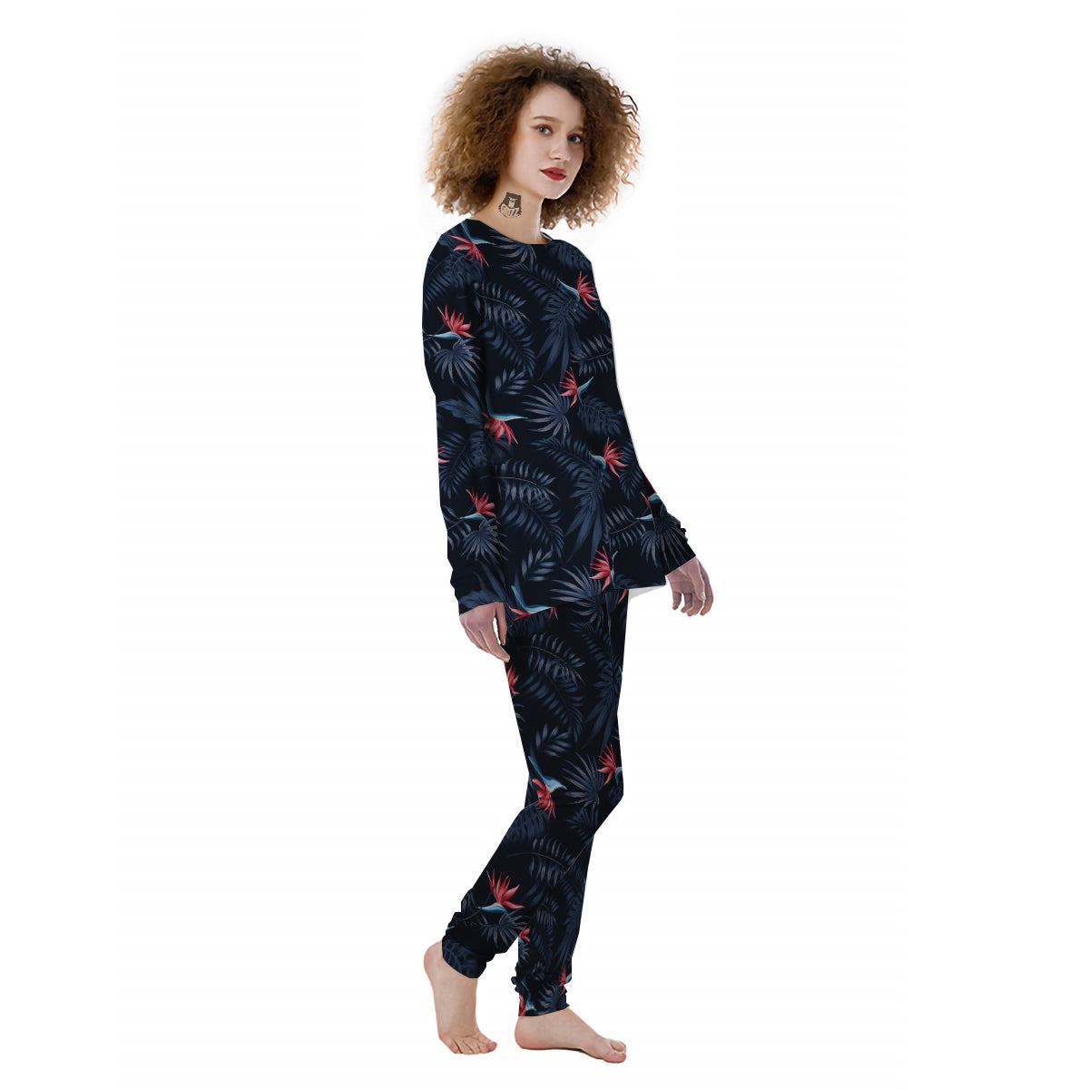 Exotic Tropical Hawaiian Vintage Print Pattern Women's Pajamas-grizzshop