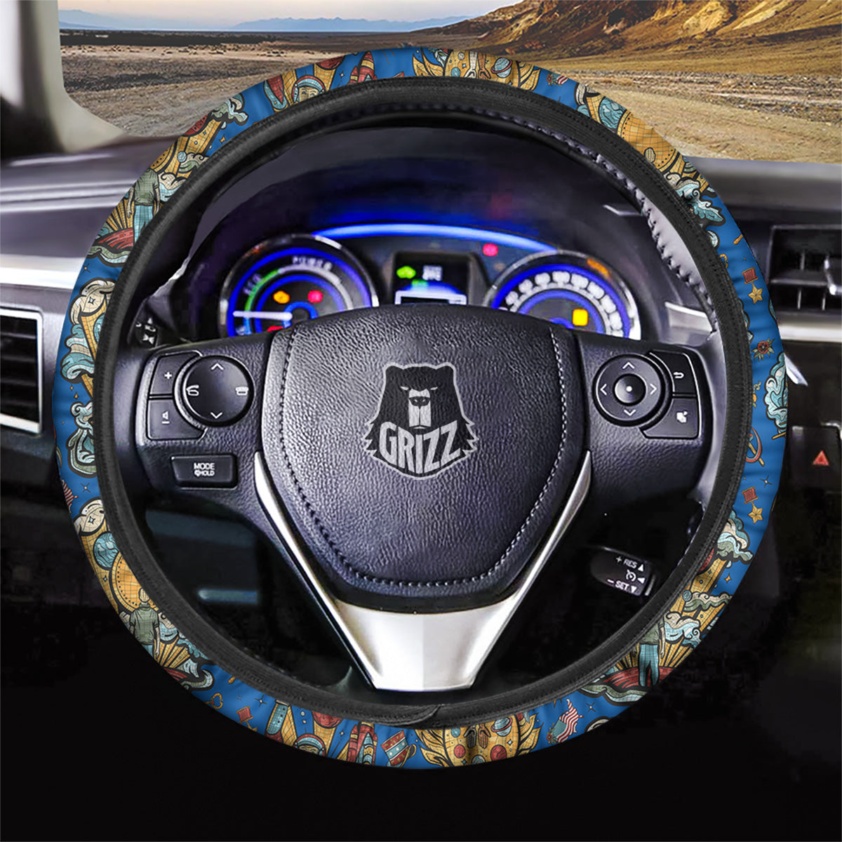 Exploration Of Mars Planet Print Pattern Car Steering Wheel Cover-grizzshop