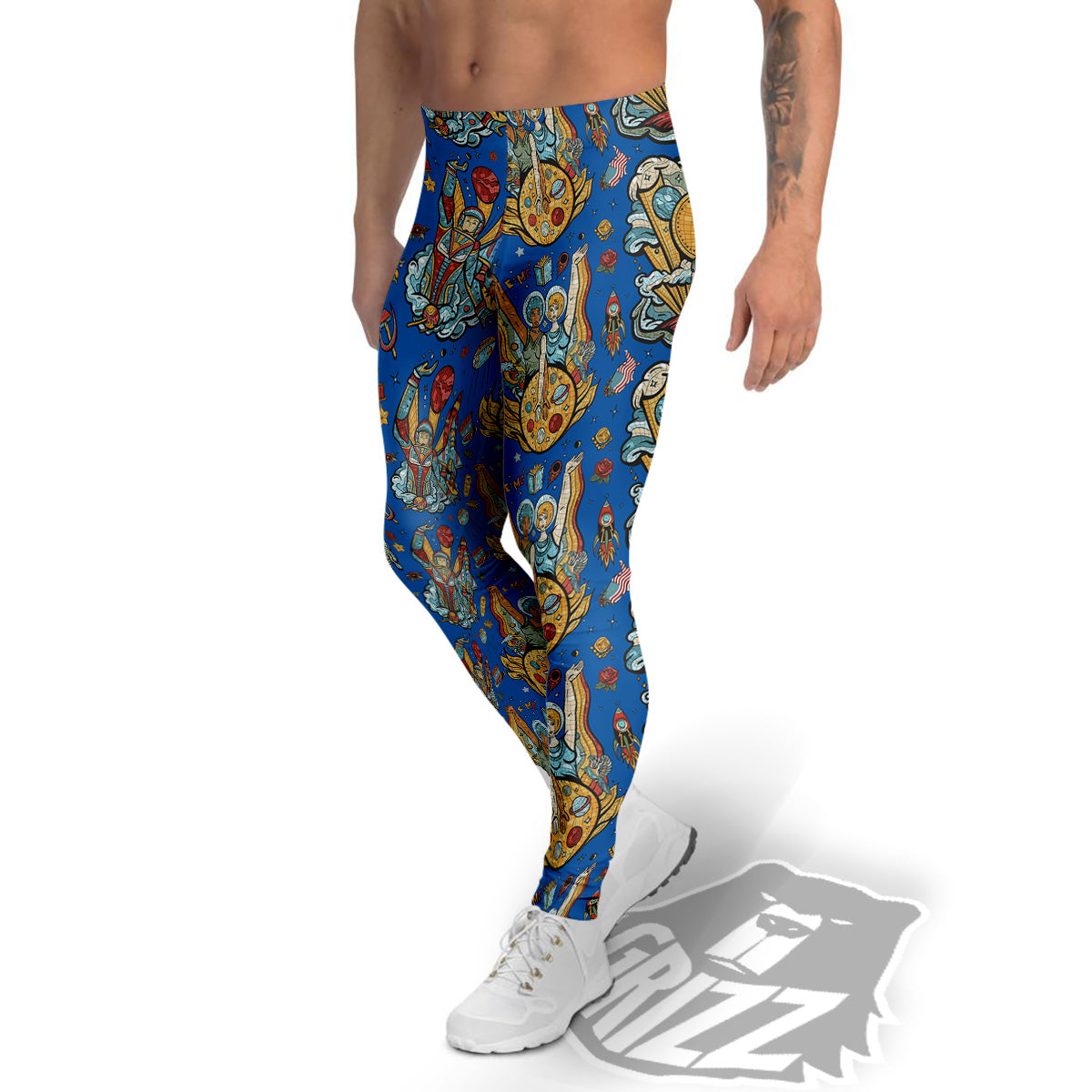 Exploration Of Mars Planet Print Pattern Men's Leggings-grizzshop